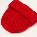 cableami - Mohair Tube-Yarn Beanie - Red