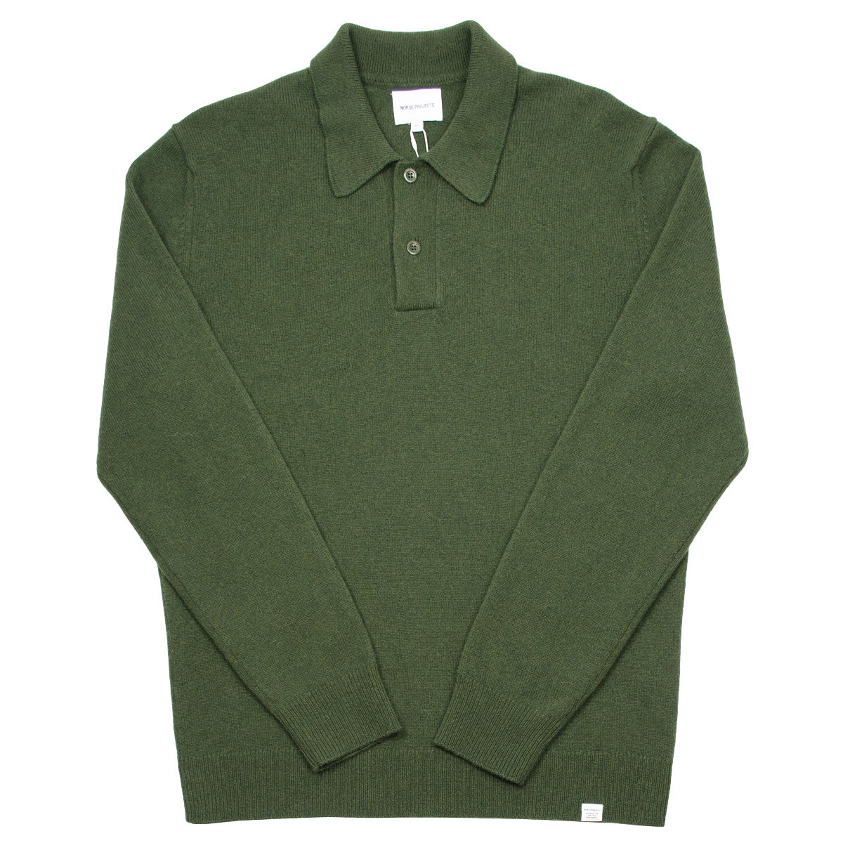 Norse Projects - Marco Merino Lambswool Polo - Army Green