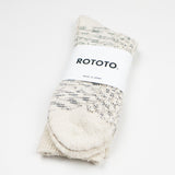 RoToTo - Kasuri Ribbed Crew Socks - Gray / Black
