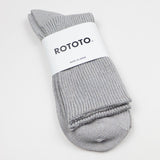 RoToTo - Washi / Recycled Cotton Rib Crew Socks - Gray