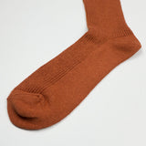 RoToTo - Washi / Recycled Cotton Rib Crew Socks - Light Orange