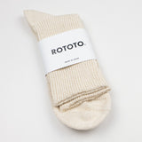 RoToTo - Washi / Recycled Cotton Rib Crew Socks - Raw