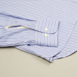 Universal Works - Square Pocket Shirt Busy Stripe Cotton - Blue/Navy Stripe