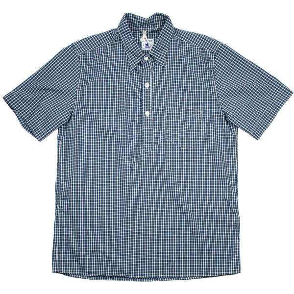 Arpenteur - Eté Short-sleeve Pullover Shirt - Blue / Green Check