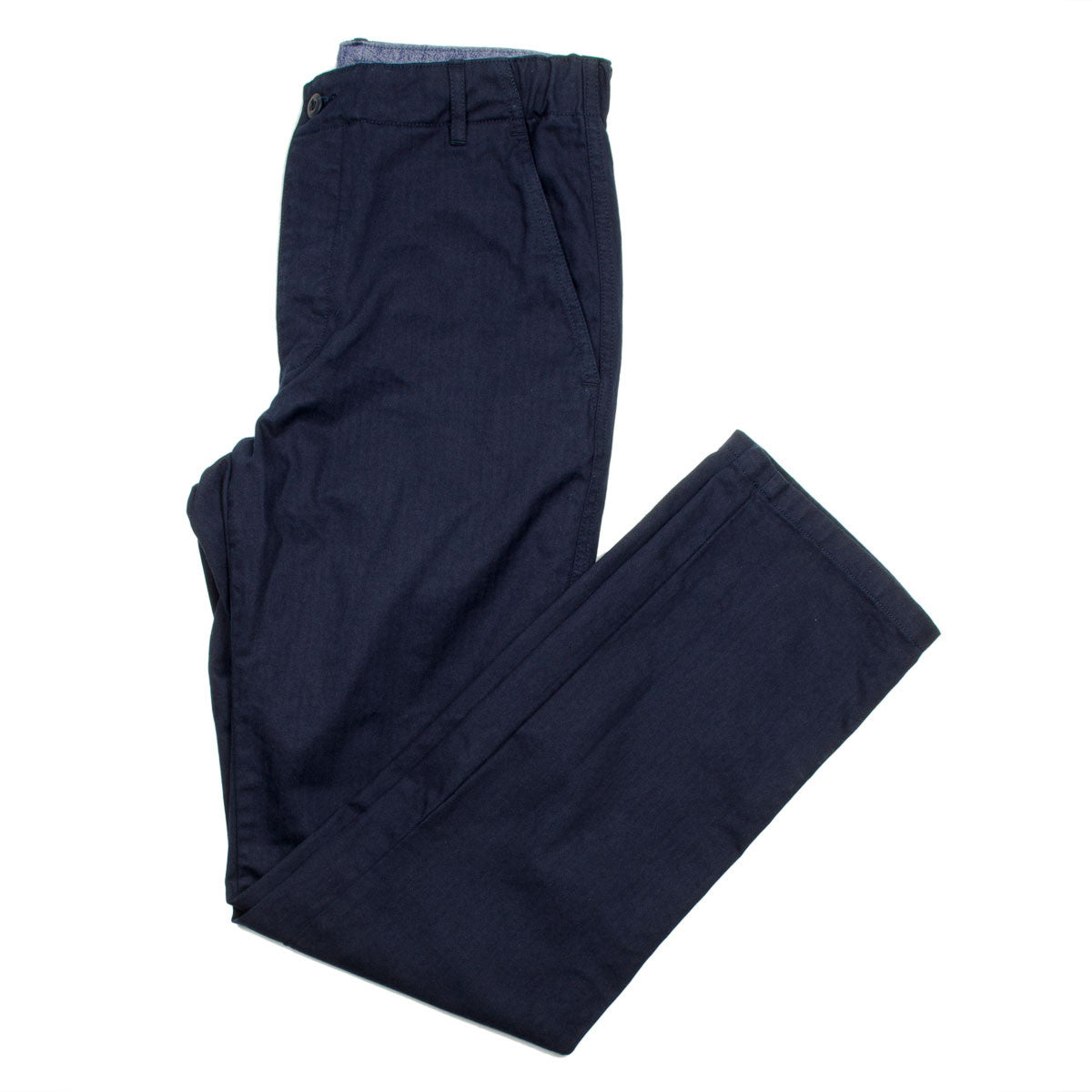 Arpenteur P tanque Work Pants Navy Cotton Herringbone