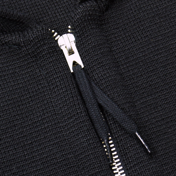 Arpenteur Roscoff Zipped Cardigan Black Wool Milano Knit