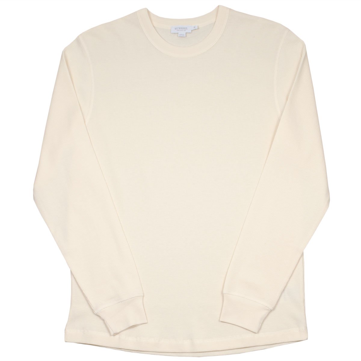 Sunspel - Long Sleeve Crew Neck Waffle T-shirt - Off White