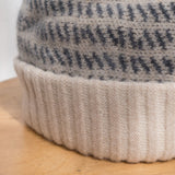 cableami - Baby Alpaca Beanie - Ivory / Gray