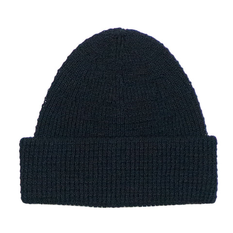 cableami - Linen-liked Finished Cotton Beanie - Black