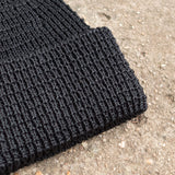 cableami - Linen-liked Finished Cotton Beanie - Black