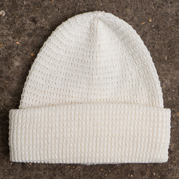 cableami - Linen-liked Finished Cotton Beanie - White