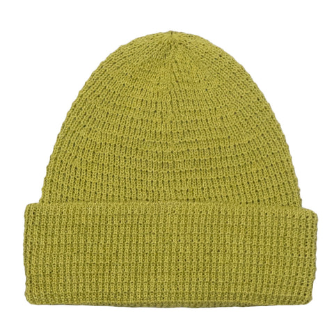 cableami - Linen-liked Finished Cotton Beanie - Yellow Green