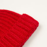 cableami - Mohair Tube-Yarn Beanie - Red