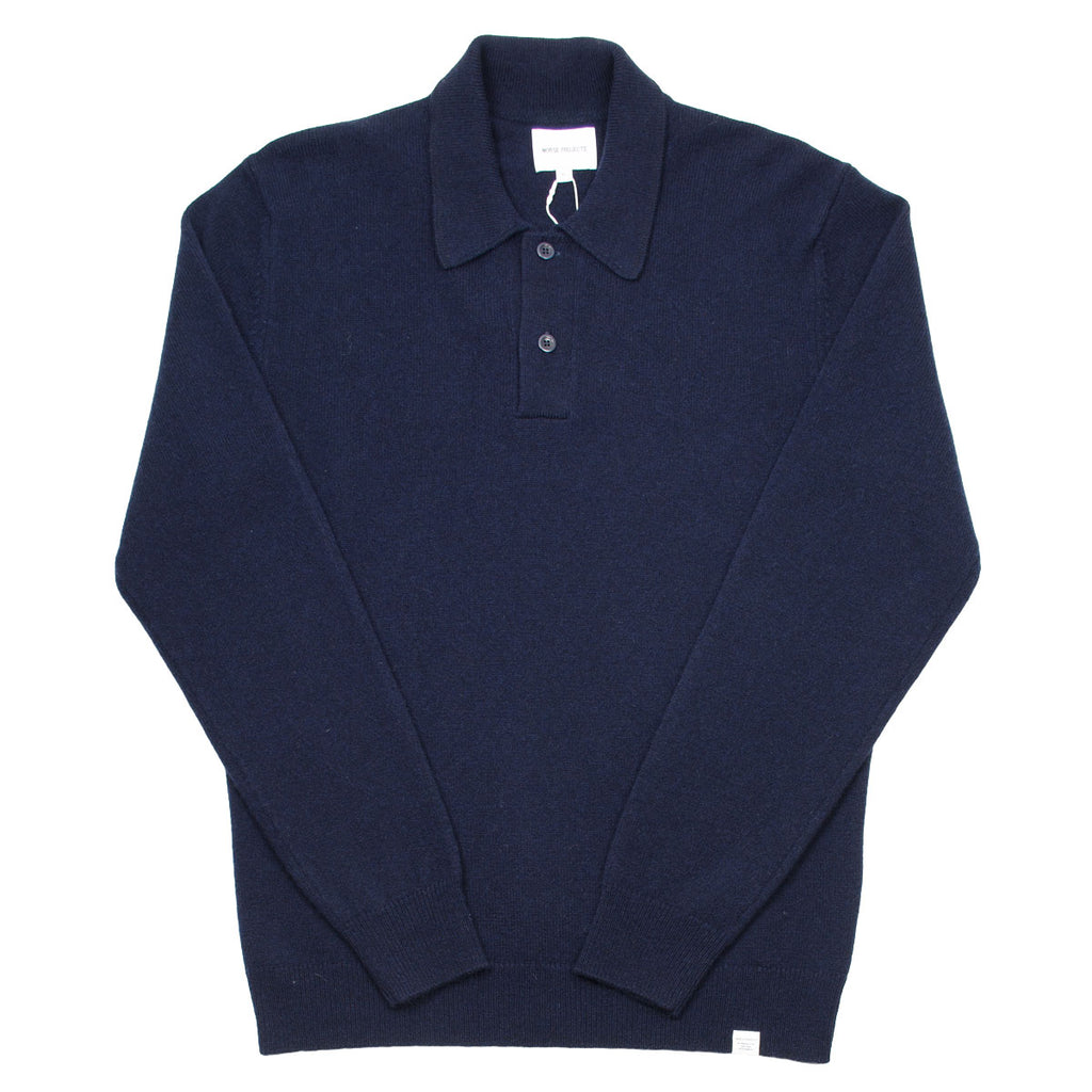 Norse Projects - Marco Merino Lambswool Polo - Dark Navy