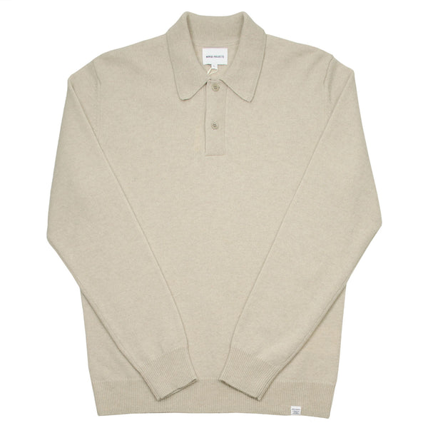Norse Projects - Marco Merino Lambswool Polo - Oatmeal