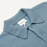 Norse Projects - Marco Merino Lambswool Polo - Stone Blue