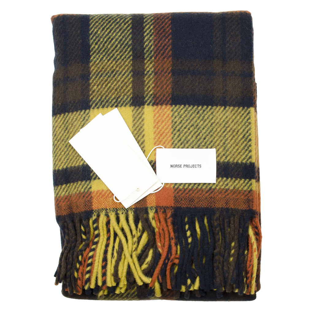 Norse Projects - Virgin Wool Checked Scarf - Dark Navy