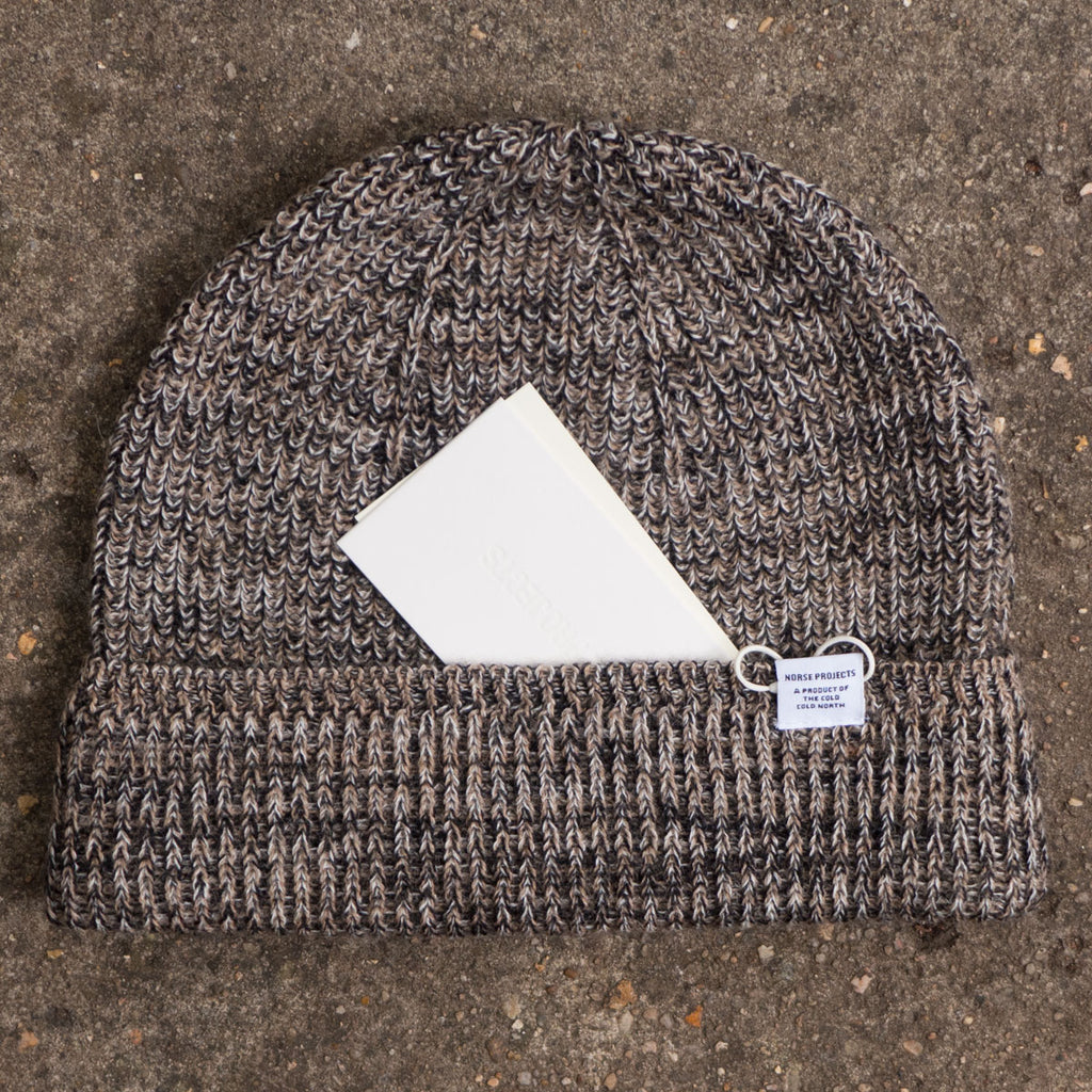 Norse Projects - Wool Cotton Rib Beanie - Camel