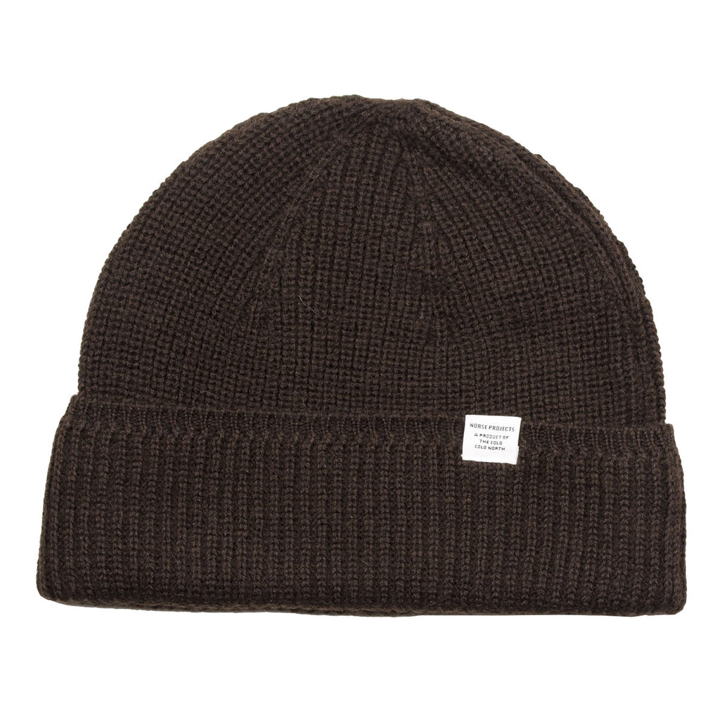 Norse Projects - Wool Cotton Rib Beanie - Espresso