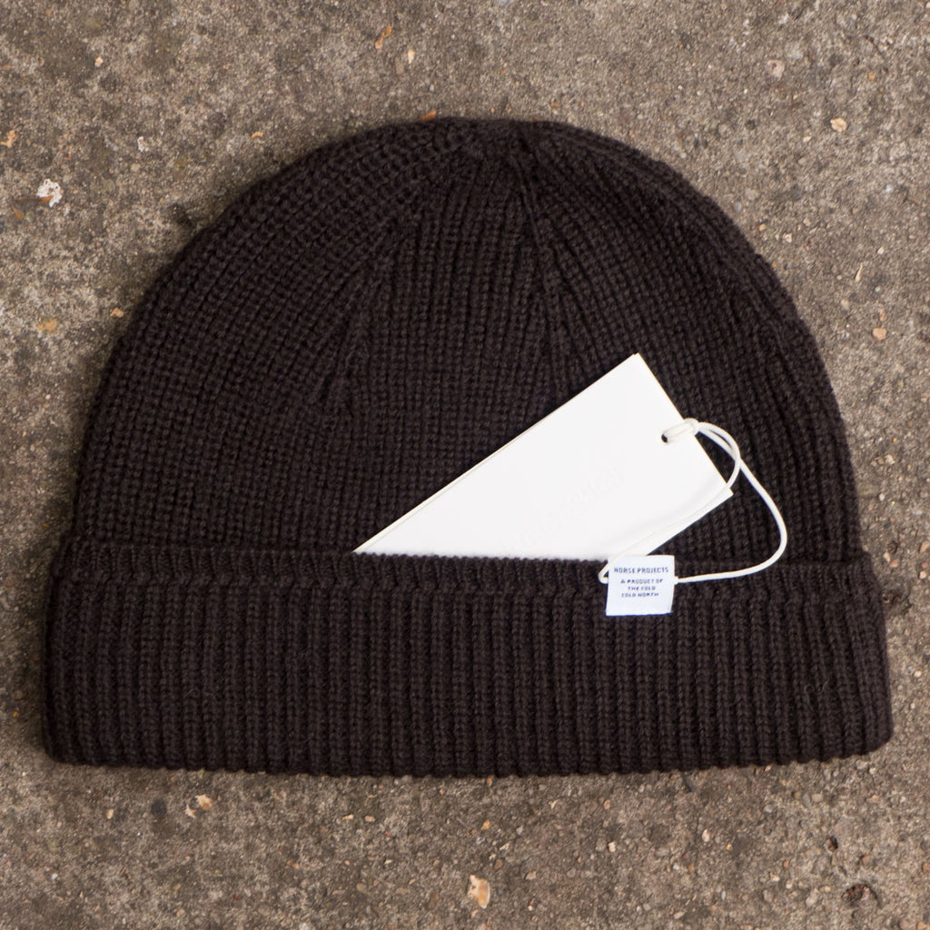 Norse Projects - Wool Cotton Rib Beanie - Espresso