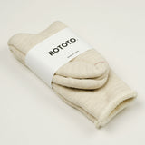 RoToTo - Double Face Merino Cotton Crew Socks - Oatmeal