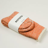 RoToTo - Double Face Merino Cotton Crew Socks - Orange