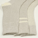 RoToTo - Recycled Cotton/Wool 3-Pack Socks - Gray / Off White