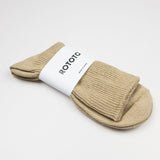 RoToTo - Washi / Recycled Cotton Rib Crew Socks - Beige