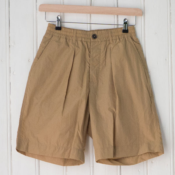 Universal Works - Pleated Track Short Recycled Nylon Tech - Sand