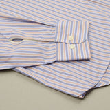 Universal Works - Square Pocket Shirt Busy Stripe Cotton - Blue/Orange Stripe