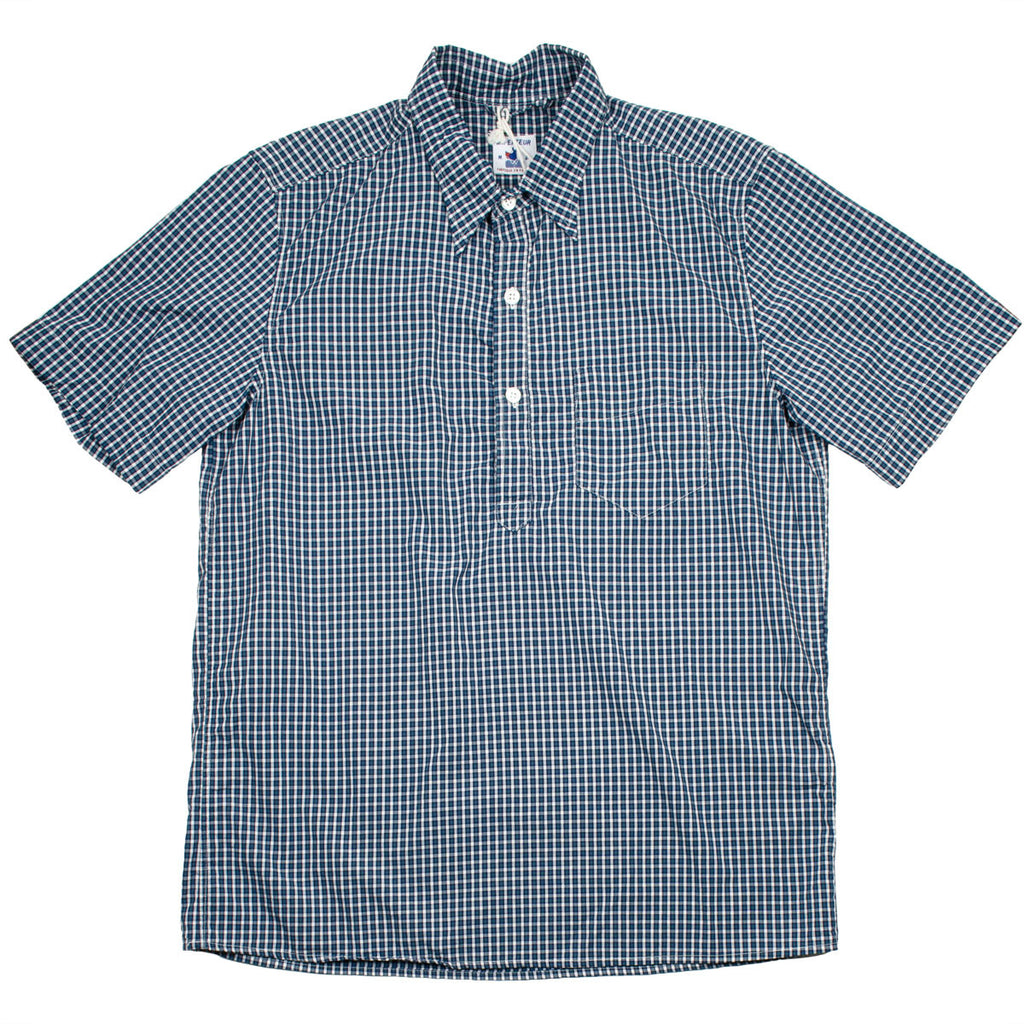 Arpenteur - Eté Short-sleeve Pullover Shirt - Blue / Green Check