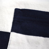 Battenwear – Rugby T-shirt – White and Navy Stripe