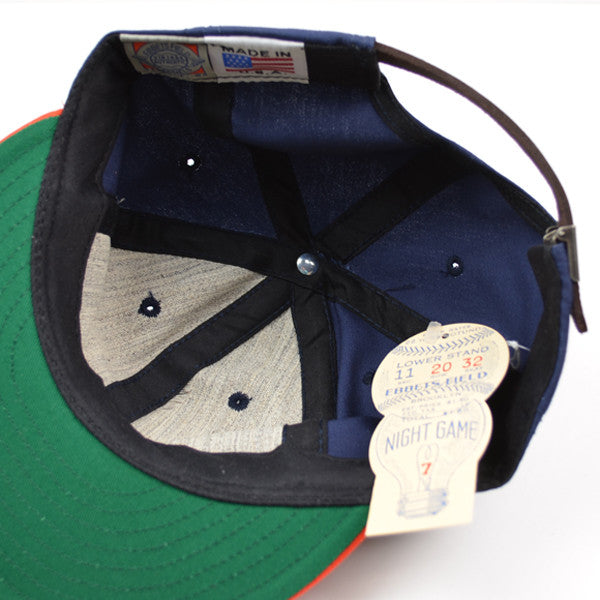 Ebbets - Brooklyn Bushwicks Cap (Adjustable Cotton) - Navy / Orange