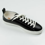 Buddy - Bull Terrier Low Smooth Leather Sneakers - Black