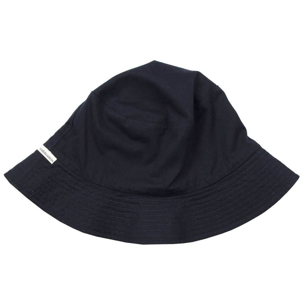 cableami - Loose Light Chino Reversible Bucket Hat - Navy / Beige