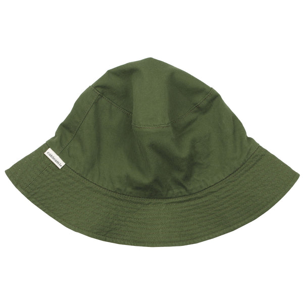 cableami - Loose Light Chino Reversible Bucket Hat - Olive / Lemon