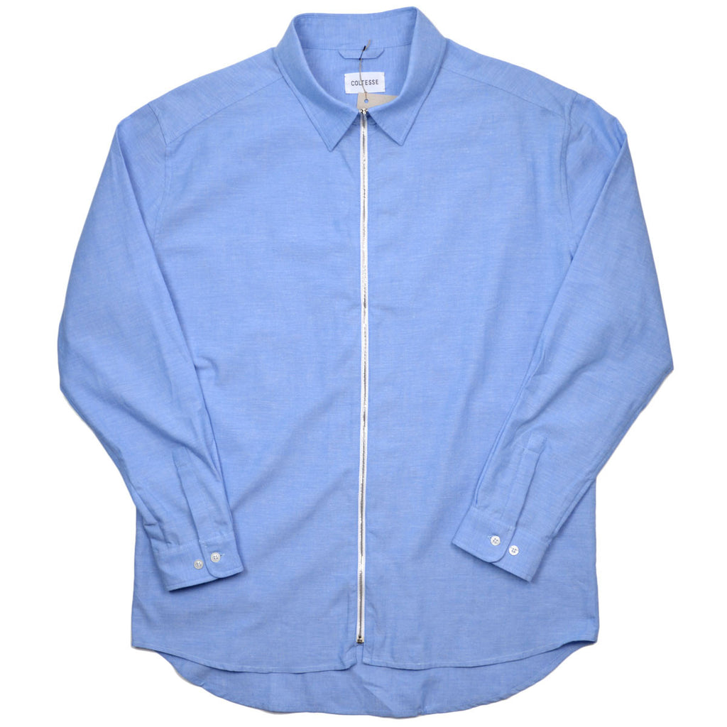 Coltesse - Yamato Oversize Shirt with Zip - Blue