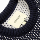 De Bonne Facture - Round-Collar Knit - Navy & Oatmeal