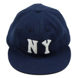 Ebbets - New York Black Yankees Cap (Adjustable Wool Flannel) - Navy