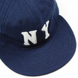 Ebbets - New York Black Yankees Cap (Adjustable Wool Flannel) - Navy