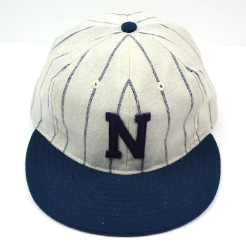 Ebbets - N League Cap (Adjustable Wool Flannel) - White / Navy