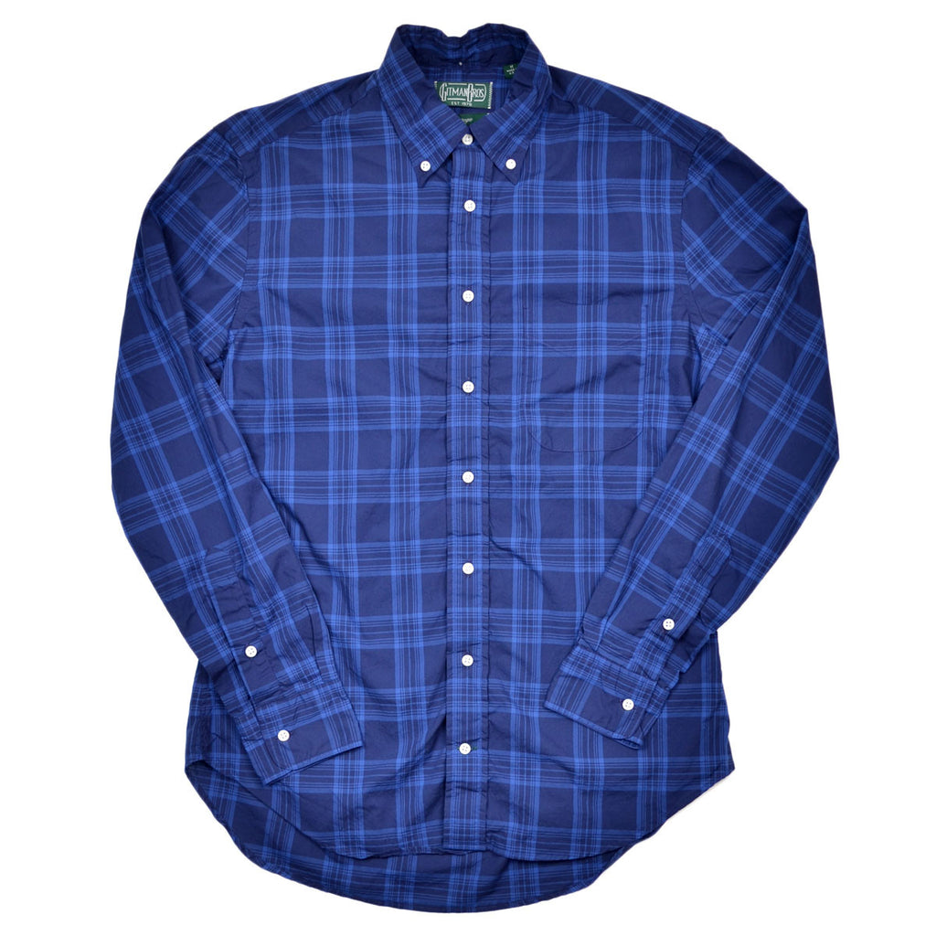 Gitman Vintage - Check Shirt - Blue On Blue Indigo