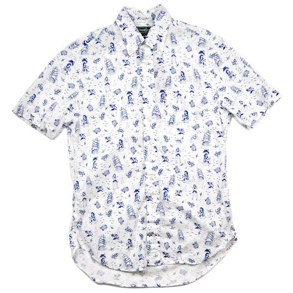 Gitman Vintage – ''Good Luck'' White Shirt (S/S)