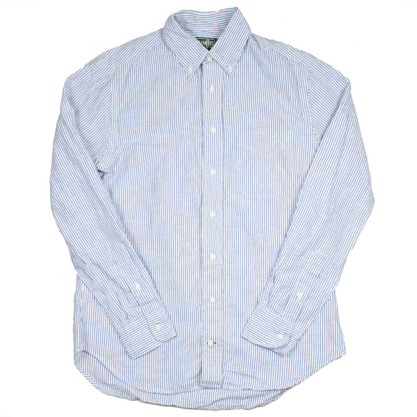 Gitman Vintage - Linen Shirt - Navy Stripes