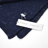 Hikaru Noguchi - Soft Tweed Garter Stitch Scarf - Navy