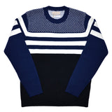 Libertine-Libertine - Boston Sweater Verve - Navy with Black & White