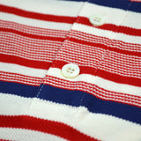 Maison Kitsuné - Irregular Stripes Polo - Red / Blue / White