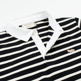 Maison Kitsuné - Marin Striped Polo Shirt - Black / Ecru