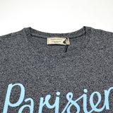 Maison Kitsuné - Parisien Printed T-shirt - Dark Grey Melange / Blue