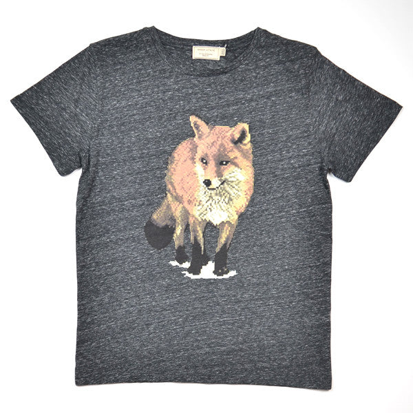 Maison Kitsune - Walking Fox Tee-Shirt - Dark Grey Melange